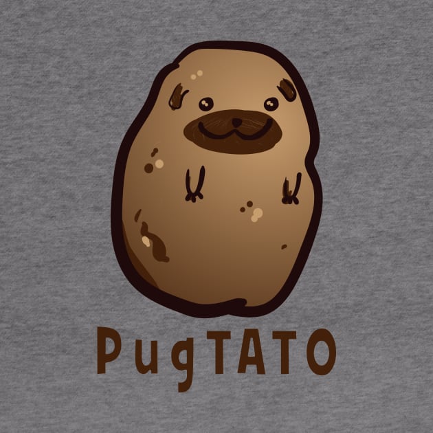 Pugtato Pug Potato Pun Shirt by teepartee